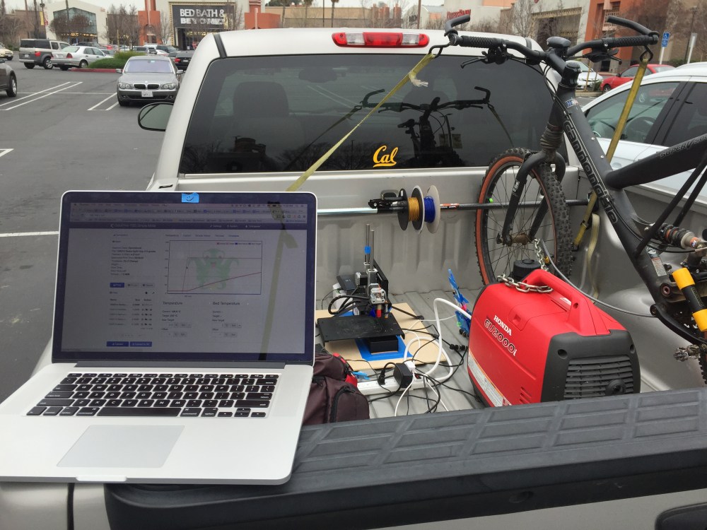 Getting everything setup in the BestBuy Parking Lot.